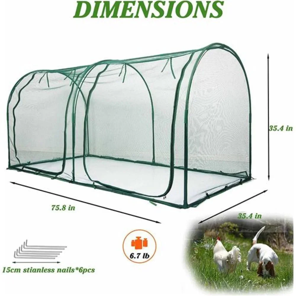 Portable Chicken Run Hen Coop, Outdoor Gardening Net, Small Animals Enclosure